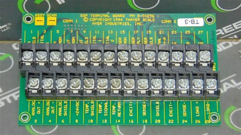 Hyer Industries B-54296 Thayer Scale SSP Terminal Board Used