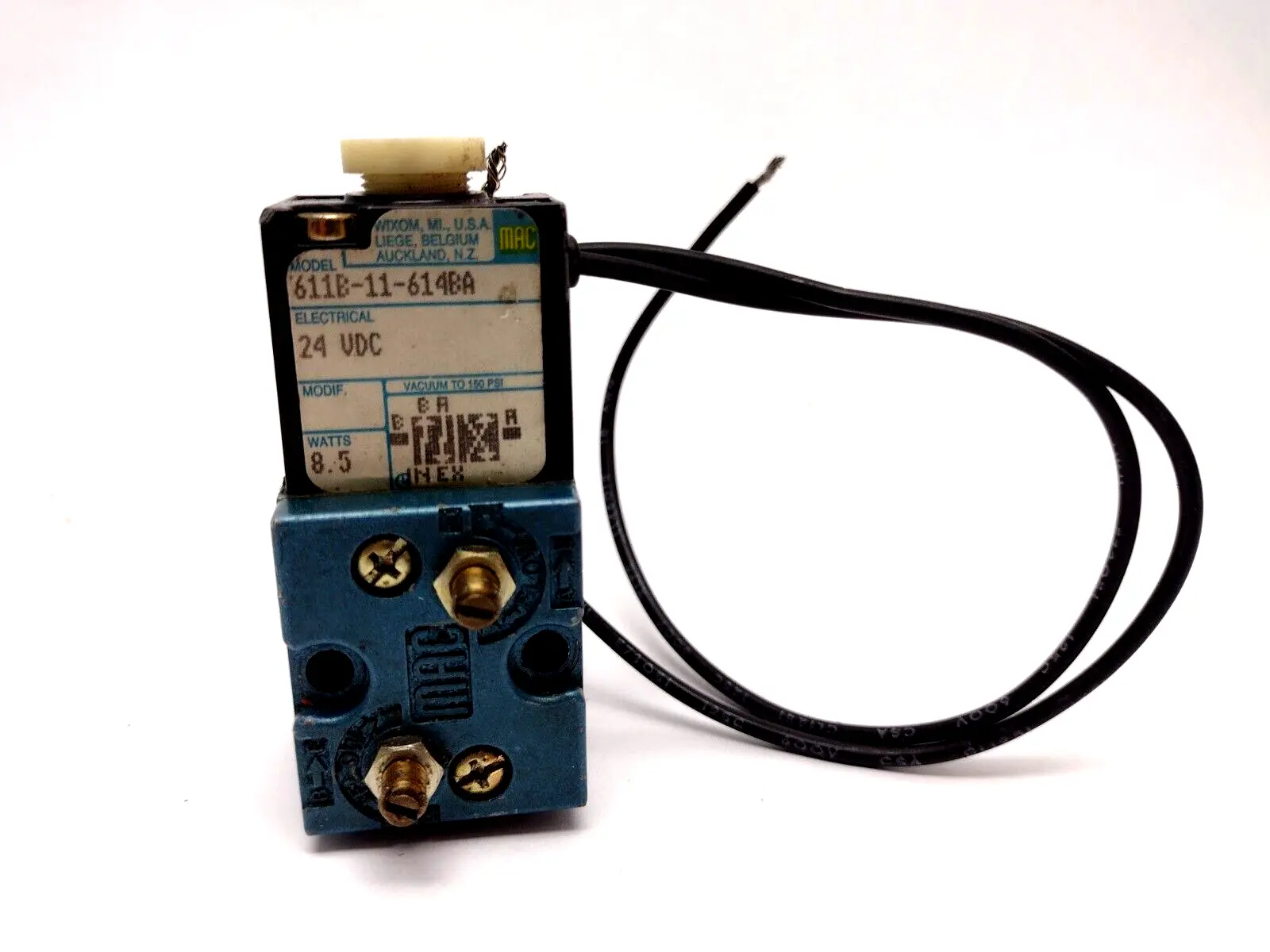 611B-11-614BA | MAC Valves  Solenoid Valve 24VDC 8.5W 150PSI - Used