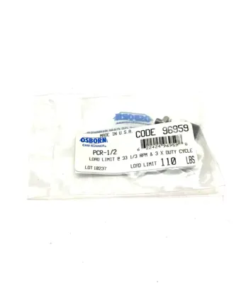 USED OSBORN CAM RUNNER LOAD RUNNER CAM BEARING LIMIT 110LBS 33-1/3 RPM & 3X DUTY CYCLE