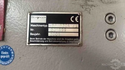 Used BEHRINGER HBP 530A Horizontal Band Saws NL | Mach 4 Metal #116399
