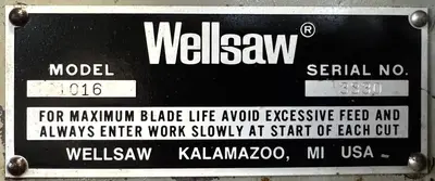 Used WELLSAW 1016 Horizontal Band Saws Ohio US | CW WOOD MACHINERY #1482157