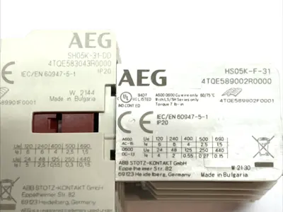 USED AEG CONTACTOR RELAY 3NO-1NC DC W/ HS05K-F-31 AUX BLOCK