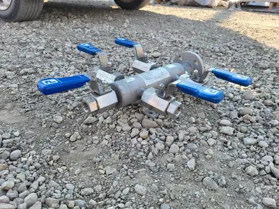 4-Way Air Header w/ 1/2" Ball Valves