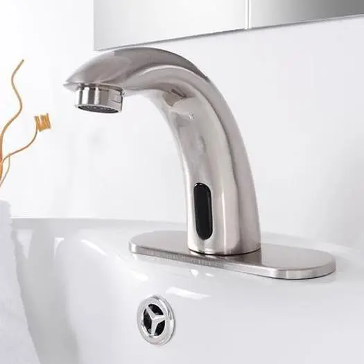 5" Automatic Sensor Lavatory Sink Faucet Brushed Nickel - Chrome or Bronze