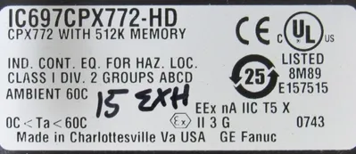 USED GE FANUC IC697CPX772-HD CENTRAL PROCESSOR IC697CPX772HD