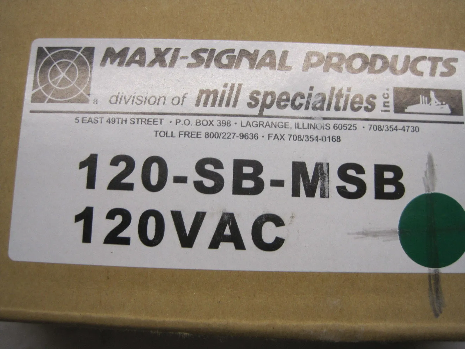 NEW MAXI SIGNAL PRODUCTS 120-SB-MSB SIGNAL LIGHT 120SBMSB