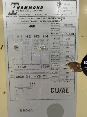 Used HAMMOND POWER SOLUTIONS 165338 Transformers Michigan US | Ideal Machinery #1260265