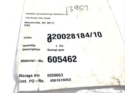 USED WEBER SCREWDRIVING SYSTEMS ST60R1, 605462