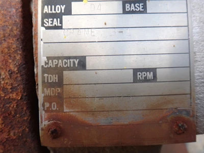 Durco MKII 1.5X1X6 D4 Centrifugal Pump