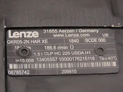 Lenze GKR05-2N HAR XE Servo Gearbox 15:1 Gear Reducer 186.6 Hollow Shaft