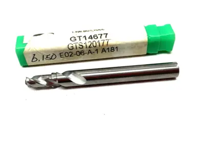 USED GREENE TOOL DRILL BIT W/ COOLANT CHUTES, 2-FLUTE, E02-06-A-1 A181