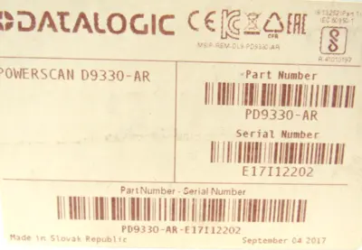 NEW DATALOGIC PD9330-AR BARCODE SCANNER PD9330AR
