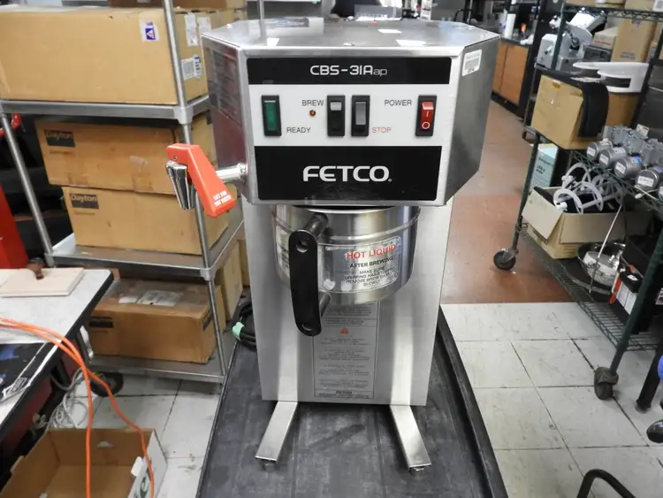 Used Fetco Used Fetco CBS-31Aap Commercial Retail Coffee Brewer Machine with Hot Water Tap 120V Coffee Equipment Illinois US | Falcon Restaurant Supply #1376620