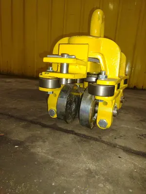 TC AMERICAN CRANE RUBBER WHEEL POWERED TRACTOR DRIVE TROLLEY & HOIST CARRIER, NEW IN CRATE: YOBRO #24827