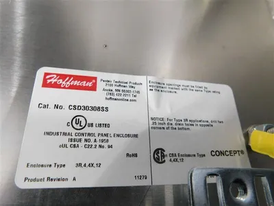 Hoffman CSD30308SS SS Concept Wallmount Enclosure Rev. A 30"x30"x8" Used