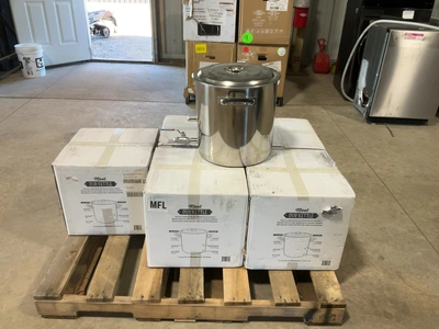 Used LOT OF (6) BREWMASTER 8.5 GALLON STAINLESS STEEL BREW KETTLES Brewing Equipment Michigan US | Miedema Asset Management Group #1580112