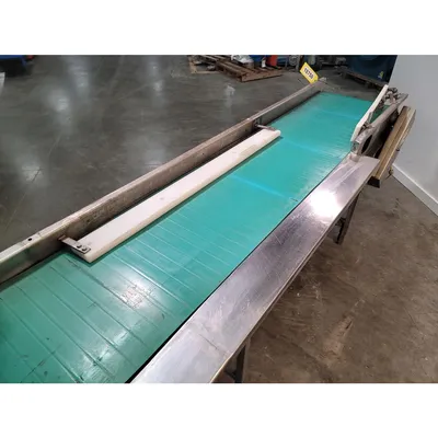 Used 20" Wide X 8' Long Stainless Steel Slider Bed Flat Belt Conveyor