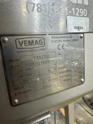 Used 2017 VEMAG FM 250 Patty Forming Machines Illinois US | M&M Equipment Corp. #1268406