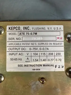 Kepco ATE75-0.7M Power Supply Linear 0-75V, 0-0.7A ATE 75-0.7M (12.4.7)
