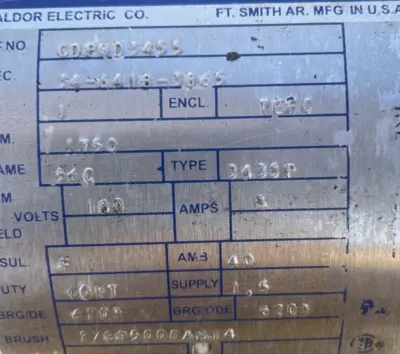 Used Baldor CDPWD3455 D.C. Motors California US | Davliegogo LLC #1729086
