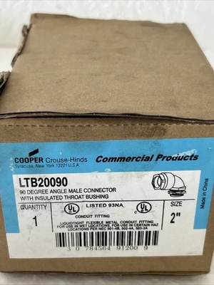 Crouse Hinds LTB20090 2'' 90° Liquid Tight Connector NIB Fast Shipping!