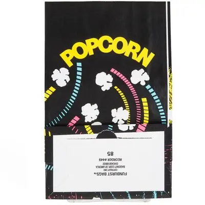 Bagcraft Papercon 300449 5 1/2" x 3 1/4" x 8 5/8" 85 oz. Funburst Design Popcorn