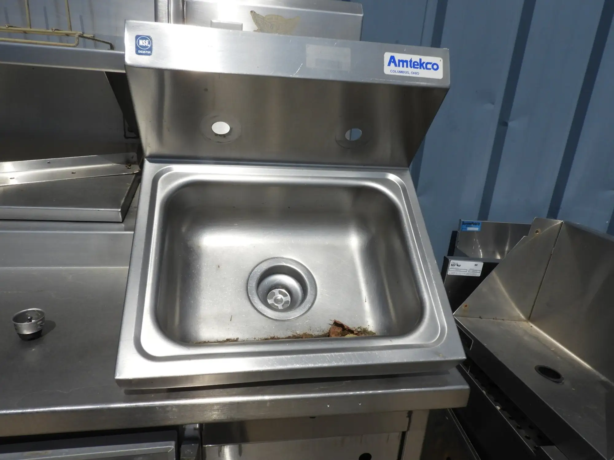 Used Amtekco Used Small Stainless Steel Wall Mounted Hand Washing Sink - SS34 Hand Washing and Sanitizing Illinois US | Falcon Restaurant Supply #1376626