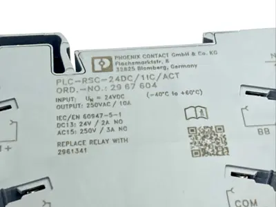 USED PHOENIX CONTACT 2967604, PLC-RSC-24DC/ 1IC/ACT, 2961341