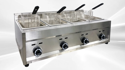 171-0453 14 Gallon 4 Bank Countertop Propane Deep Fryer