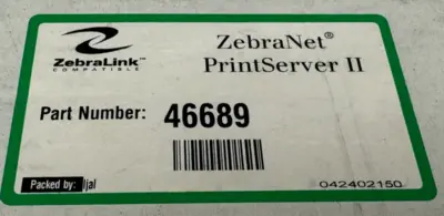 NEW SEALED ZEBRA 46689 ZEBRANET PRINTSERVER II