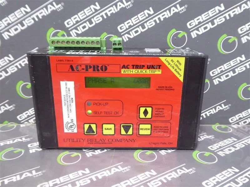 Utility Relay Company T-361-2 AC-PRO Micro-Controller Based AC Trip Unit Used
