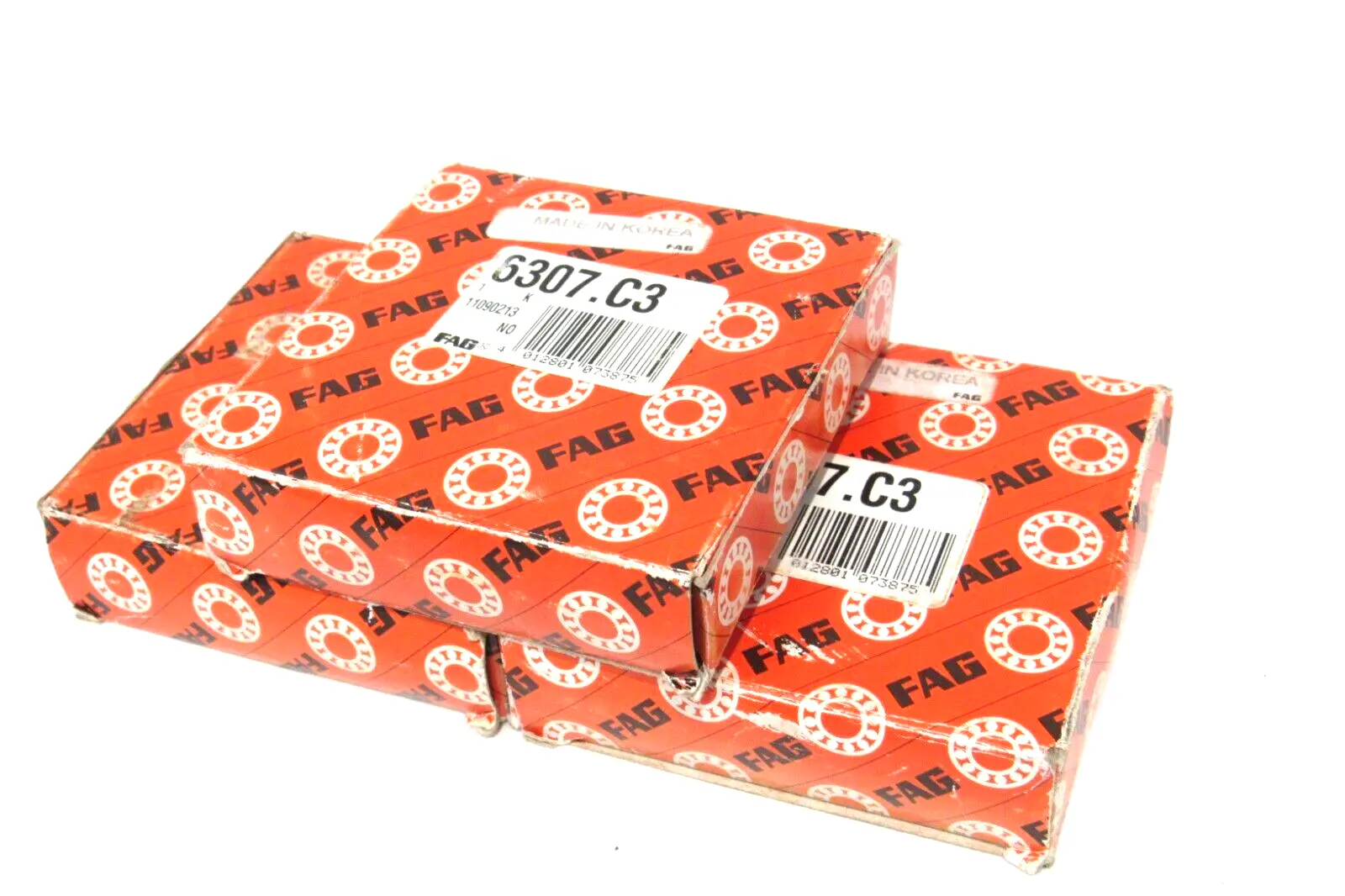 LOT OF 3 NEW FAG 6307-C3 BALL BEARINGS 6307C3