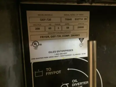 152-0016 Giles Electric Auto Lift Fryer with Basket and Filter System
