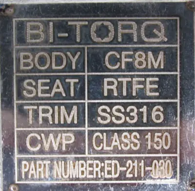 NEW BI-TORQ ED-211-030 VALVE 3" ED211030 211-030