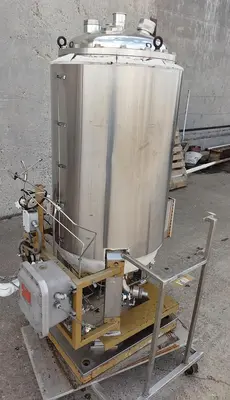 Tank,  105 Gallon (400 Liter), Jacketed, Stainless Steel, On Load Cell Stand, #5991462