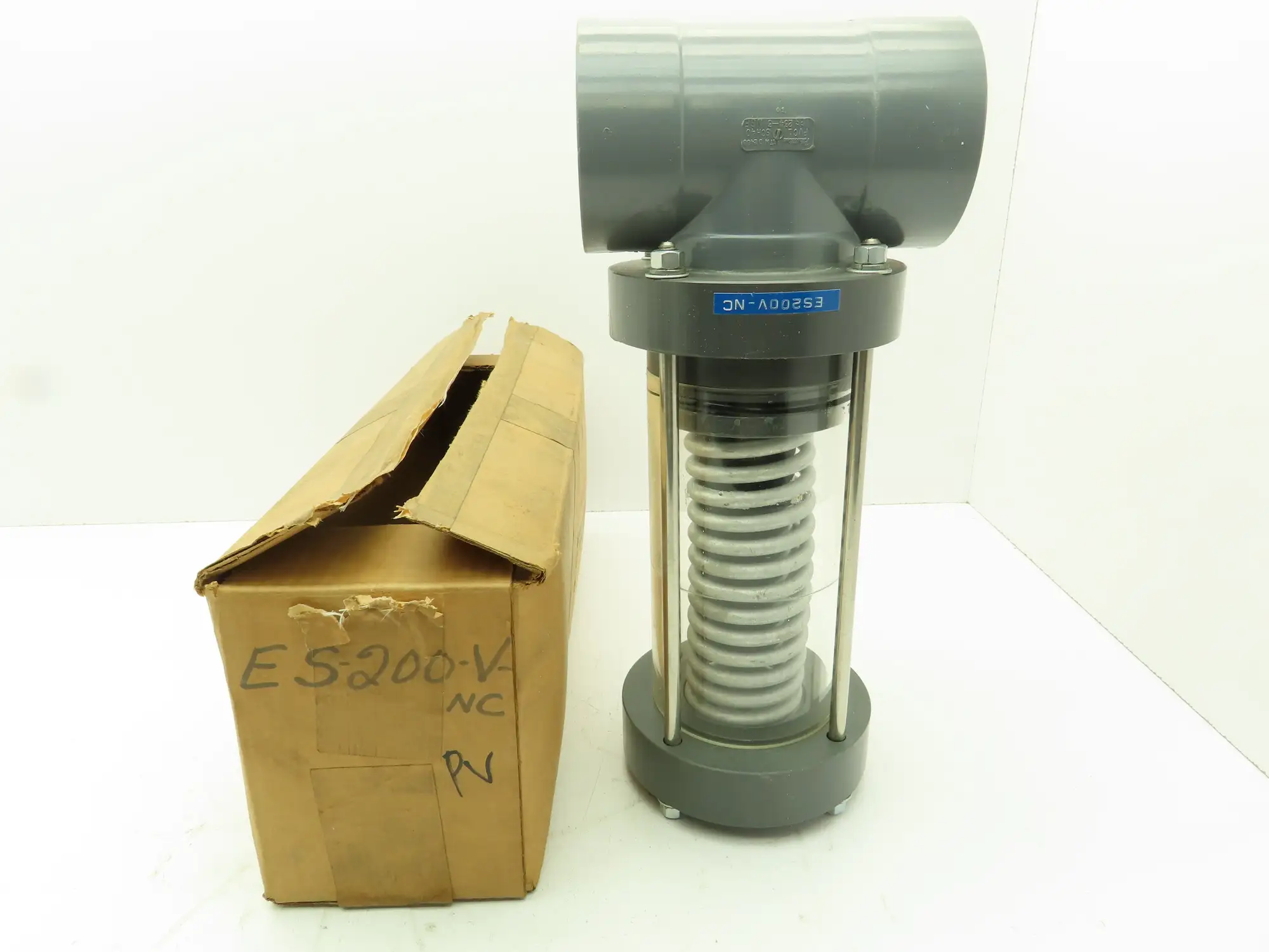 Plast-o-matic ES200V-NC 2" Shutoff Valve PVC Spring Return NC Pneumatic Powered