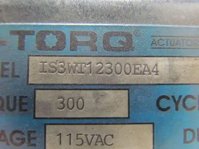 Bi-Torq IS3WT12300EA4 Actuator w/3 Way 1-1/4"NPT Valve 115VAC 300In/Lbs Torque