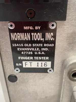 USED NORMAN TOOL INC. PNEUMATIC FINGER PROBE CONTACT/WEAR TESTER, SILICON FINGER