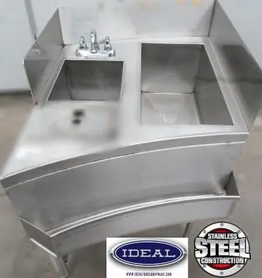 Curved - unique bar sink - ice well combo