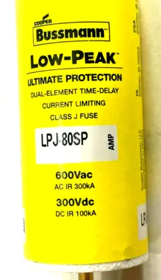NEW LOT OF 3 BUSSMANN LPJ-80SP FUSES 80AMP