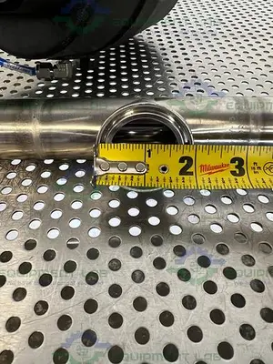 USED ITT PURE-FLO A216 4-WAY DIAPHRAGM STAINLESS STEEL VALVE W/ 1.5" SANITARY FITTING