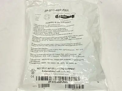 NEW AUTOMATIONDIRECT ZIPPORT 4-PIN MALE FIELD-WIREABLE CONNECTOR