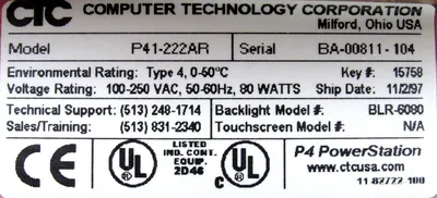NEW CTC P41-222AR POWER STATION P41222AR