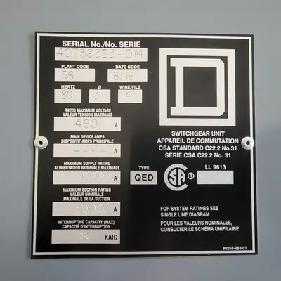 USED 2020 SQUARE D QED