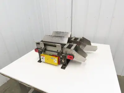 NKE 6"x 22" Double Belt Conveyor Small Parts Slow Feed Chute 220V 1FPM