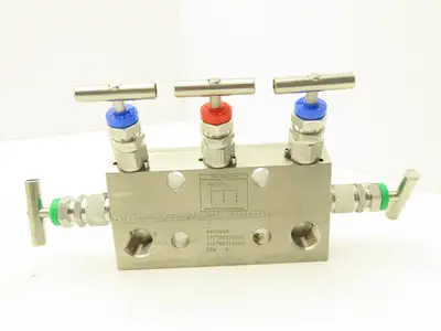 Parker DS5DBB9 Hydraulic Stainless Valve Manifold 5-Port 1/4" 1/2"NPT