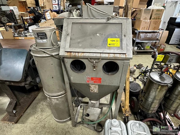 Used _UNKNOWN_ TRINCO MODEL 24/BP2 DRY BLAST CABINET WITH FOOT PEDAL AND TRINCO BP2 DUST COLLECTOR Blast Cleaning Illinois US | Heath Industrial Auction Services #1549763