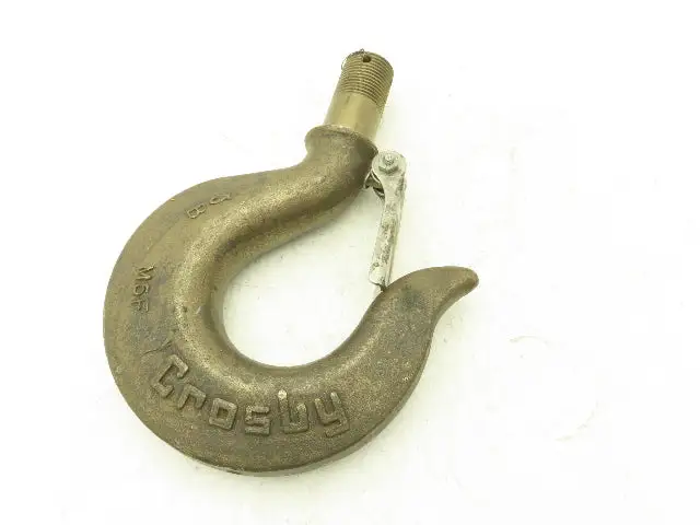 Crosby 319B JB 3.5 Ton Bronze Rigging Hoist Hook Threaded Shank w/Latch