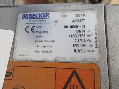 USED 2018 BECKER U5.165/001