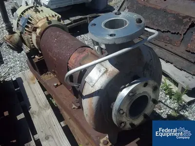 USED Duriron 4" X 3" X 10" DURIRON CENTRIFUGAL PUMP, S/S, 10 HP
